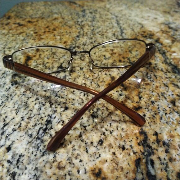 BULOVA “DOHA” Eyeglasses Frame Womens 53-17-135 Brown/Gunmetal Polished CS79 - Picture 8 of 11